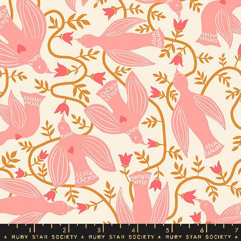 Endpaper Hummingbirds in Natural - Ruby Star Society Sold by the Half Yard